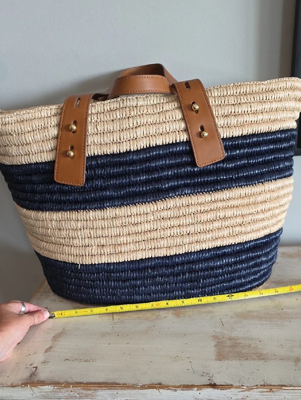 Frame Natural Woven Straw Tote - Picture 9 of 9